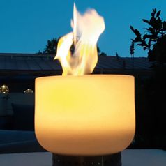QFlame Feuerschale Quarzglas brennend