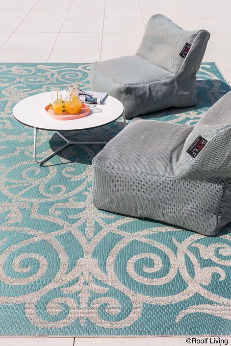 ROOLF Living Teppich Summer Quay türkis