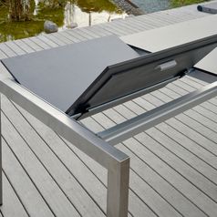 SITMobilia Ventura Fuss 60x40mm Edelstahl Klappeinlage 70cm HPL Dark grey