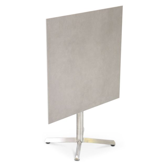 SITMobilia Olympia Garda Fixtisch klappbar 80 x 80 cm Keramik Beton Hell Edelstahl