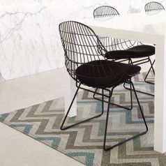 ROOLF Living Outdoor Teppich Zig-Zag blau