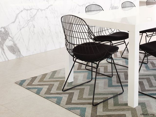 ROOLF Living Outdoor Teppich Zig-Zag blau