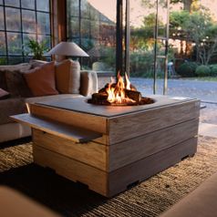 MANIA Cocoon Feuertisch Teak rechteckig