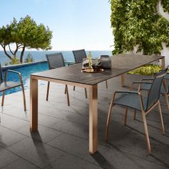 SITMobilia Tisch Olympia Oslo Cobre Edelstahl Kupfer 210 270x95 Dekton 8mm Laurent Tinto Cobre Edelstahl Kupfer Textilen Batyline