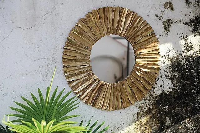 PTMD Spiegel Wandbild gold