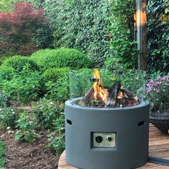 MANIA Cocoon Feuertisch rund schwarz