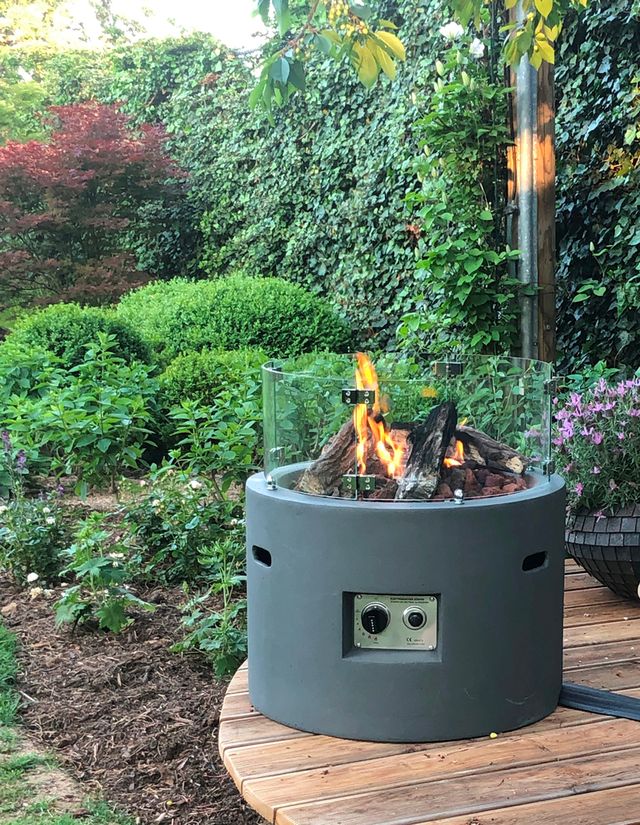 MANIA Cocoon Feuertisch rund schwarz