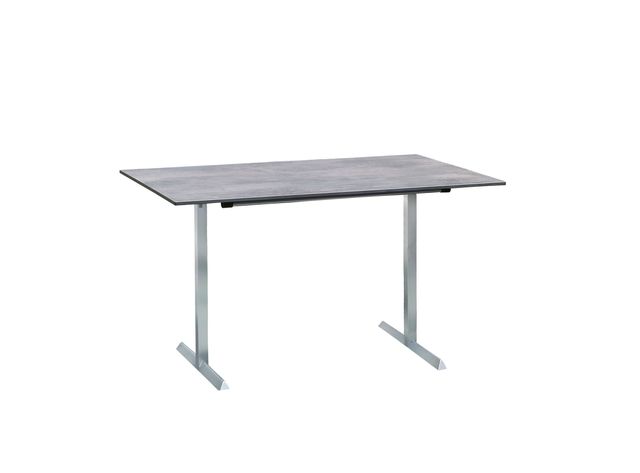 SITMobilia Olympia Garda Auszugtisch 130 x 80 cm mit 1-Einlage 50-cm HPL Oxido Terra Gestell Edelstahl